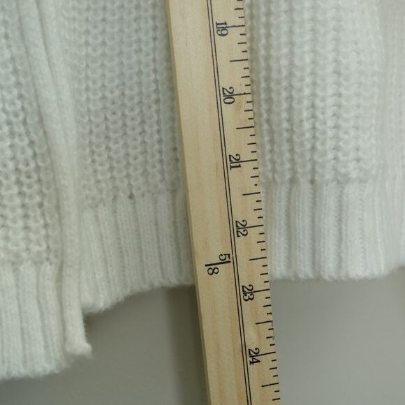 Zenana Womens Open Front Cardigan Sweater Ribbed Knit Long Sleeve White Large - Picture 6 of 7